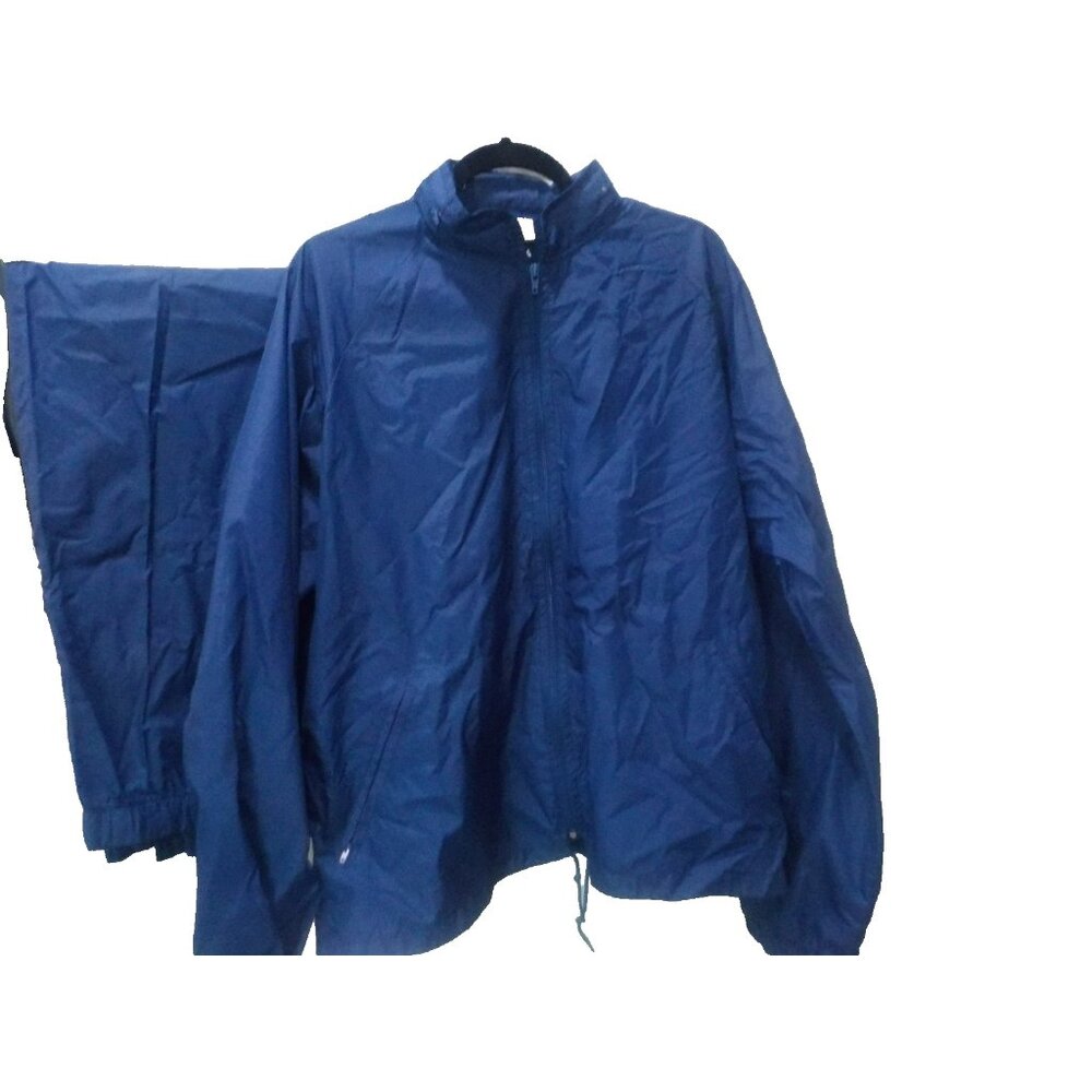 Vintage Green Eagle Golf 2 Piece Rain Suit Waterproof 100% Nylon Navy Size XL